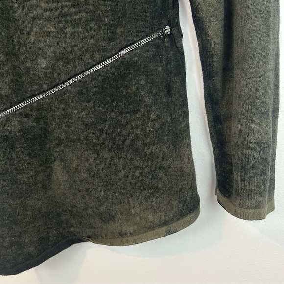 Bianca Nygard Olive Green & Black Asymmetrical Zipper Pullover Sweater Medium - Picture 9 of 10